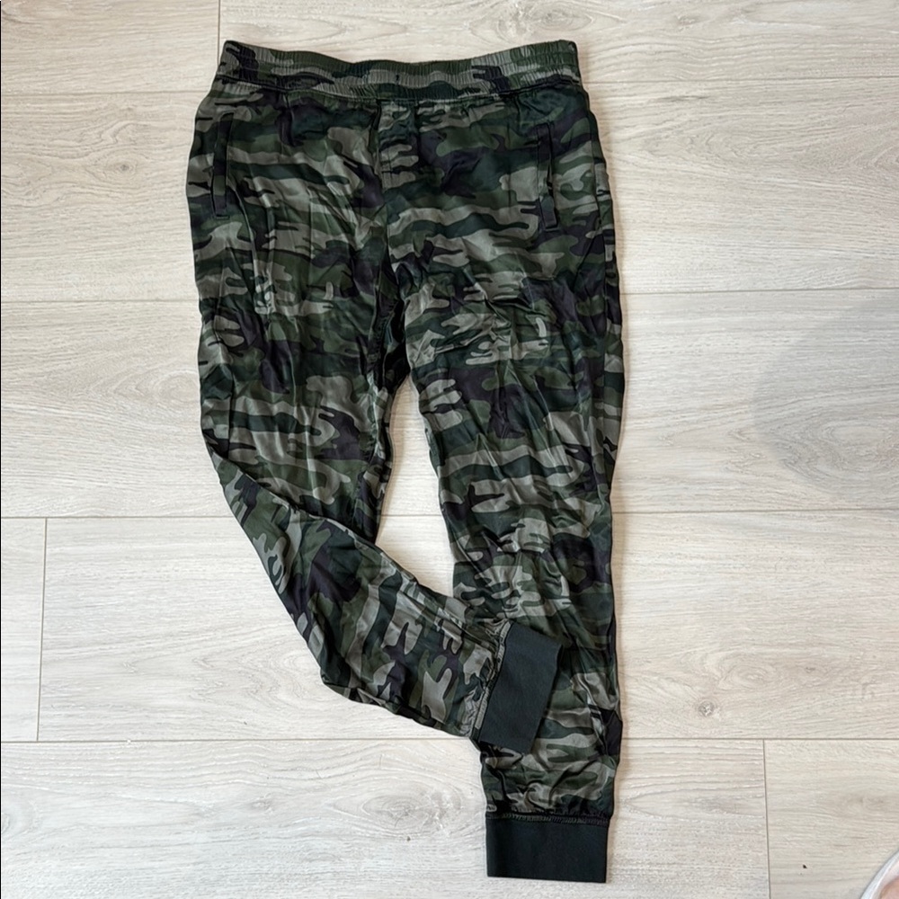 Sanctuary Green and Black Camouflage Joggers